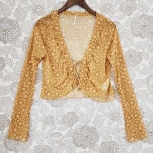 Free People Yellow Stars Crop Top